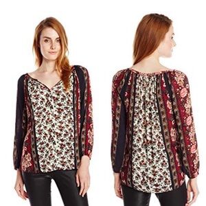 Lucky Brand Women's Boho Mix Floral Top Size S